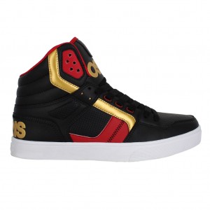 Men Osiris Clone Sneakers Black / Red / Gold | OS4705193