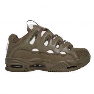 Men Osiris D3 2001 Skate Shoes Olive / White | OS9130458