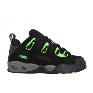 Women Osiris D3 E Sneakers Black / Grey / Green | OS1748209